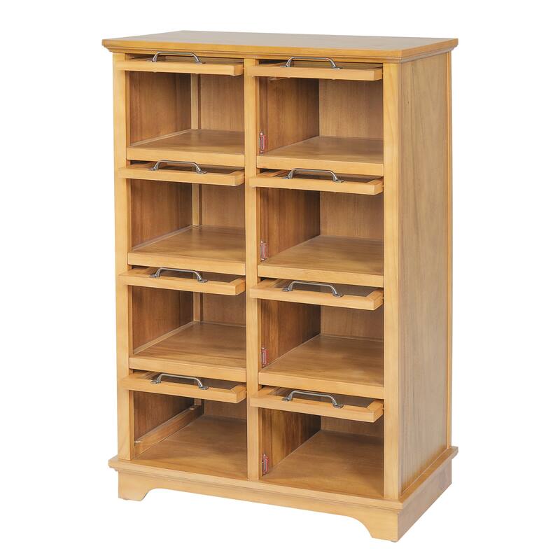 Christopher Knight Home - Modern Rubberwood Storage Cabinet with 8 Glass Doors