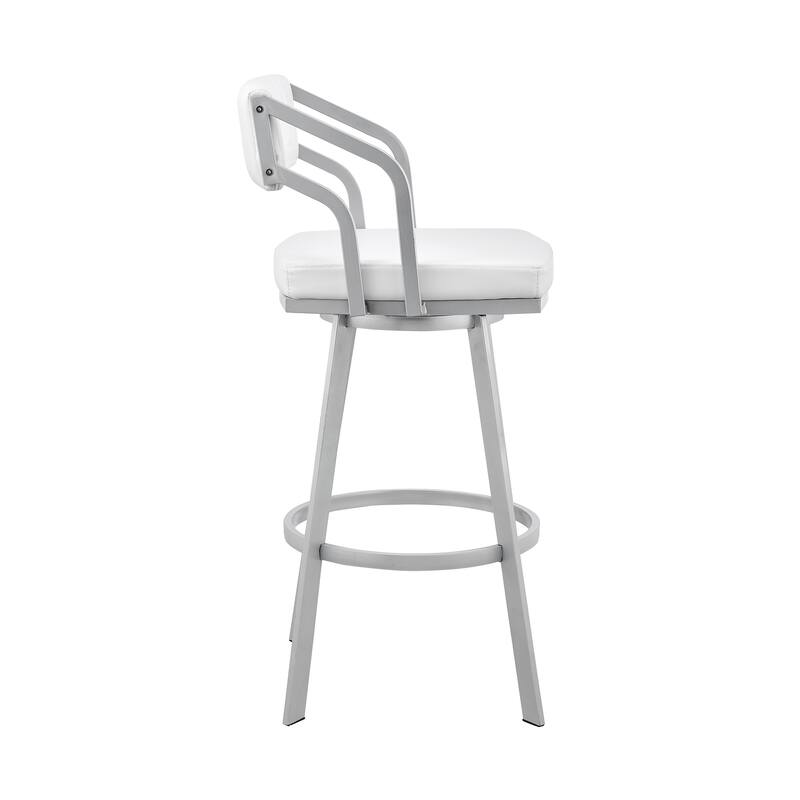 Capri Metal Upholstered Bar or Counter Swivel Stool
