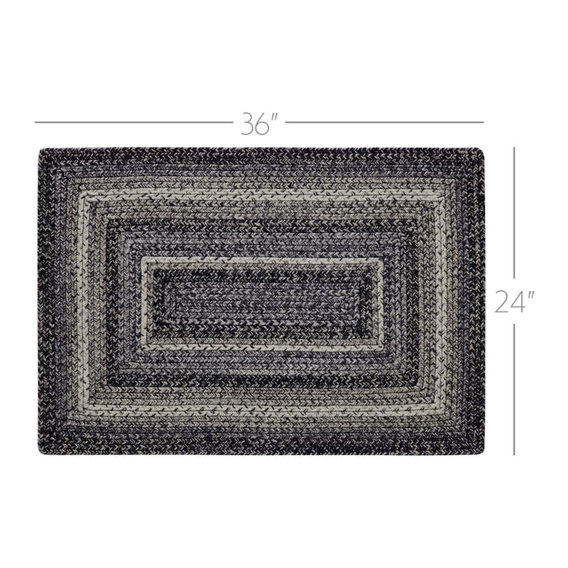 Sawyer Mill Black White Jute Rug Rect w/ Pad 24x36