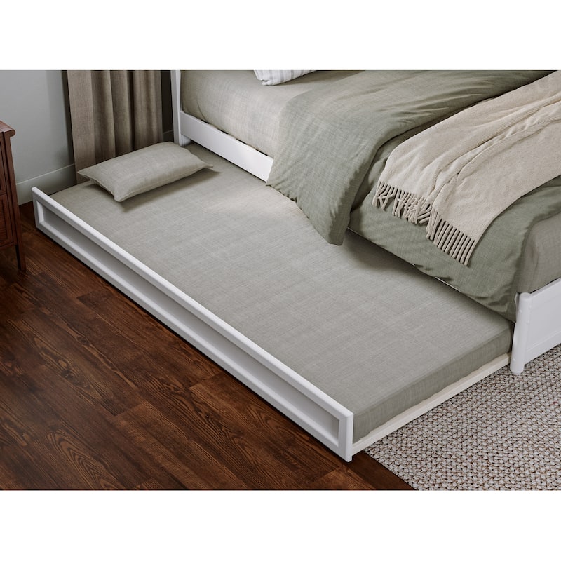 Andorra Platform Bed with Panel Footboard and Twin XL Trundle