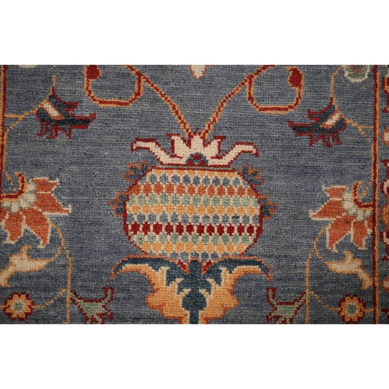 Kazak Oriental Runner Rug Handmade Traditional Blue Wool Carpet - 2'3" x 5'9"