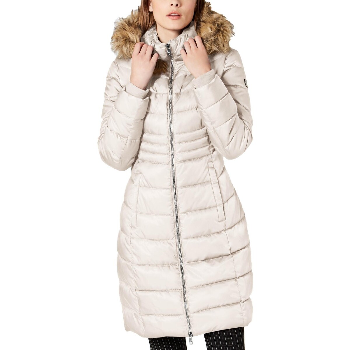Shop Kenneth Cole New York Womens Midi Coat Faux Fur Winter S