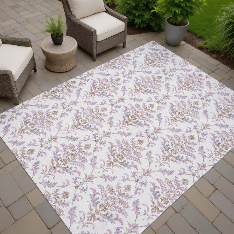 Machine Washable Indoor/ Outdoor Traditional Marrakesh Chantille Rug - Lavender - 3' x 5'