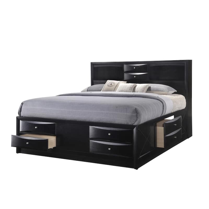 Captain's Bed Solid Wood Extra Storage Drawers Wooden Bedroom 5pc Set