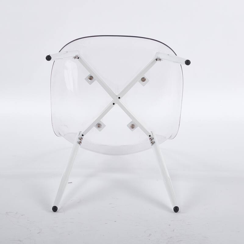 Transparent Shell Dining Chairs, Metal Legs Modern Design, Set of 4