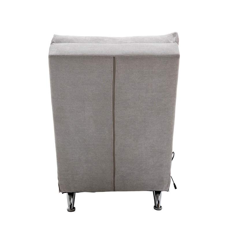 Linen Electric Massage Recliner Chaise Chair with Remote Control and Ergonomic Backrest