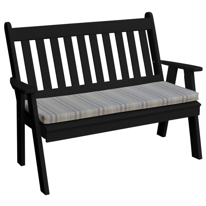 Poly 4' Traditional English Garden Bench - Black