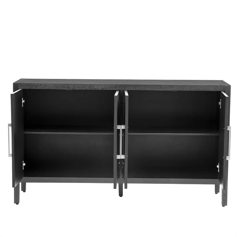 Wood Sideboard Storage Cabinet with Metal Handles - 15.70 x 60.00 x 34.60
