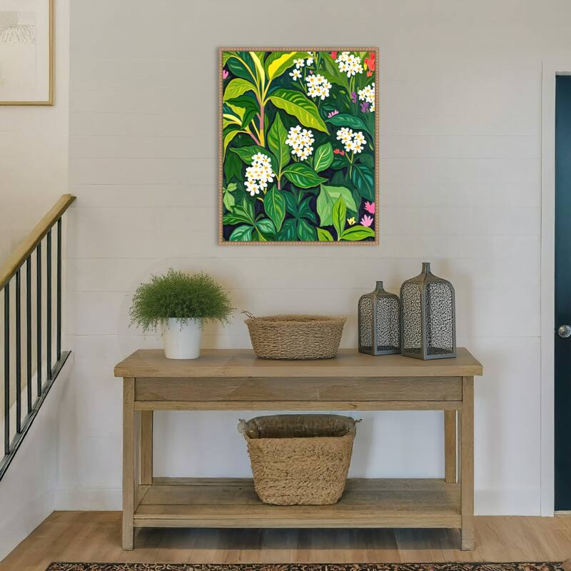 Beneath The Jungle Canopy by Uma Gokhale Framed Canvas Wall Art Print