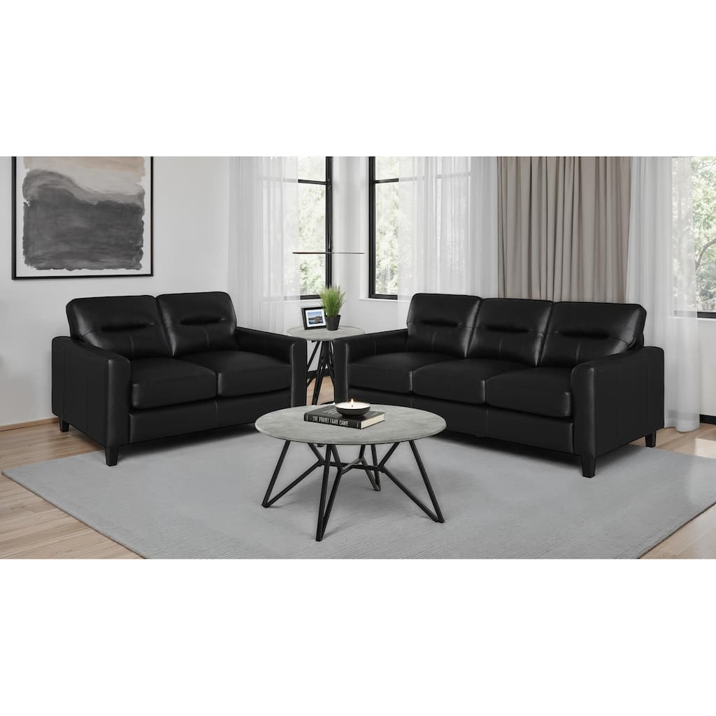 Scotland Faux Leather Upholstered Sofa Set