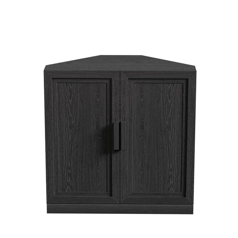 Corner Cabinet Wooden Corner Storage Organizer Cabinet with Adjustable Shelves