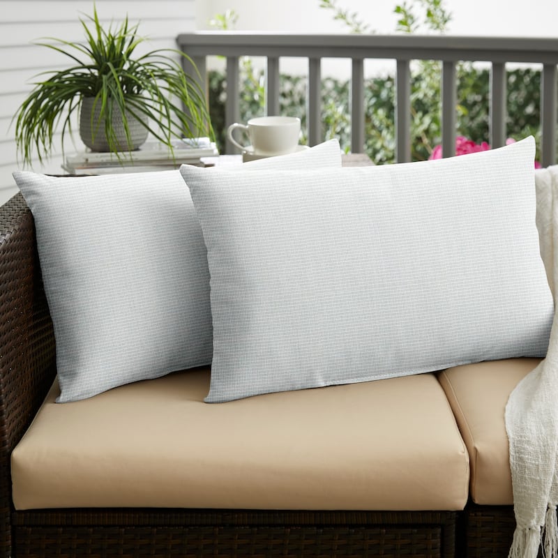 Sunbrella Canvas Indoor/Outdoor Knife Edge Pillow (Set of 2) - 14 in H x 24 in W - Canvas Skyline