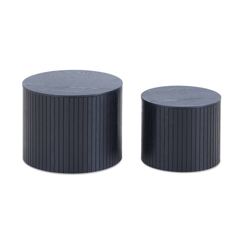 Nested table set 2 pieces, MDF coffee table set Living room/lounge area, black