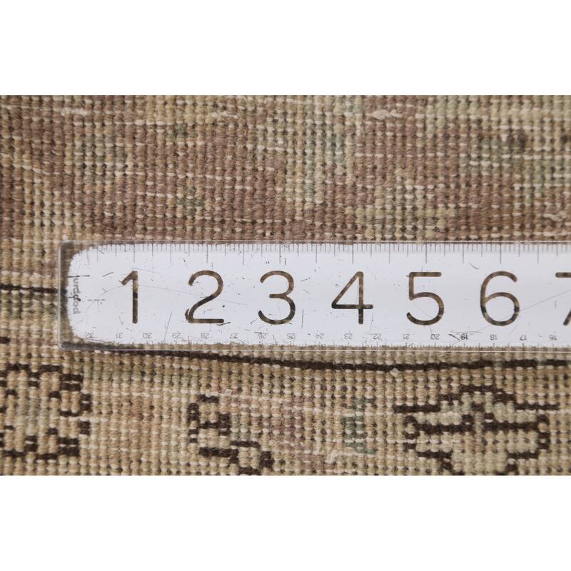 Hand Knotted Oriental 100% Wool Carpet Traditional Geometric Brown Tabriz Area Rug - 11' 0'' X 7' 11''