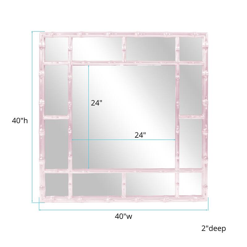 Allan Andrews Square Bamboo Framed Wall Mirror - 40" x 40"