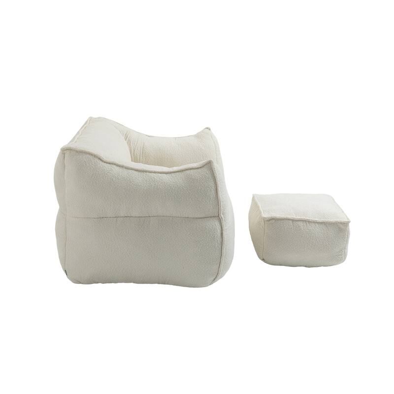 GDFStudio - COOLMORE Boucle Bean Bag Chair with Memory Foam Filling for Ultimate Comfort