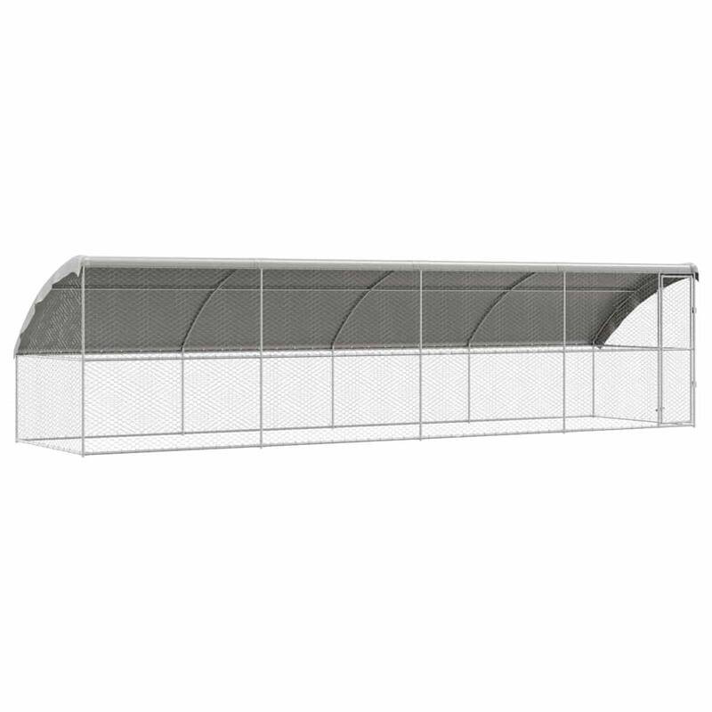 vidaXL Dog Kennel 2 pcs Silver Steel