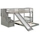 preview thumbnail 15 of 18, Merax Twin over Twin Bunk Bed with Storage Stairway and Slide