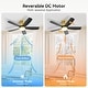 preview thumbnail 3 of 27, Sofucor 42'' Gold Flush Mount Ceiling Fan Lights Kit with Remote Quiet Reversible DC - 42
