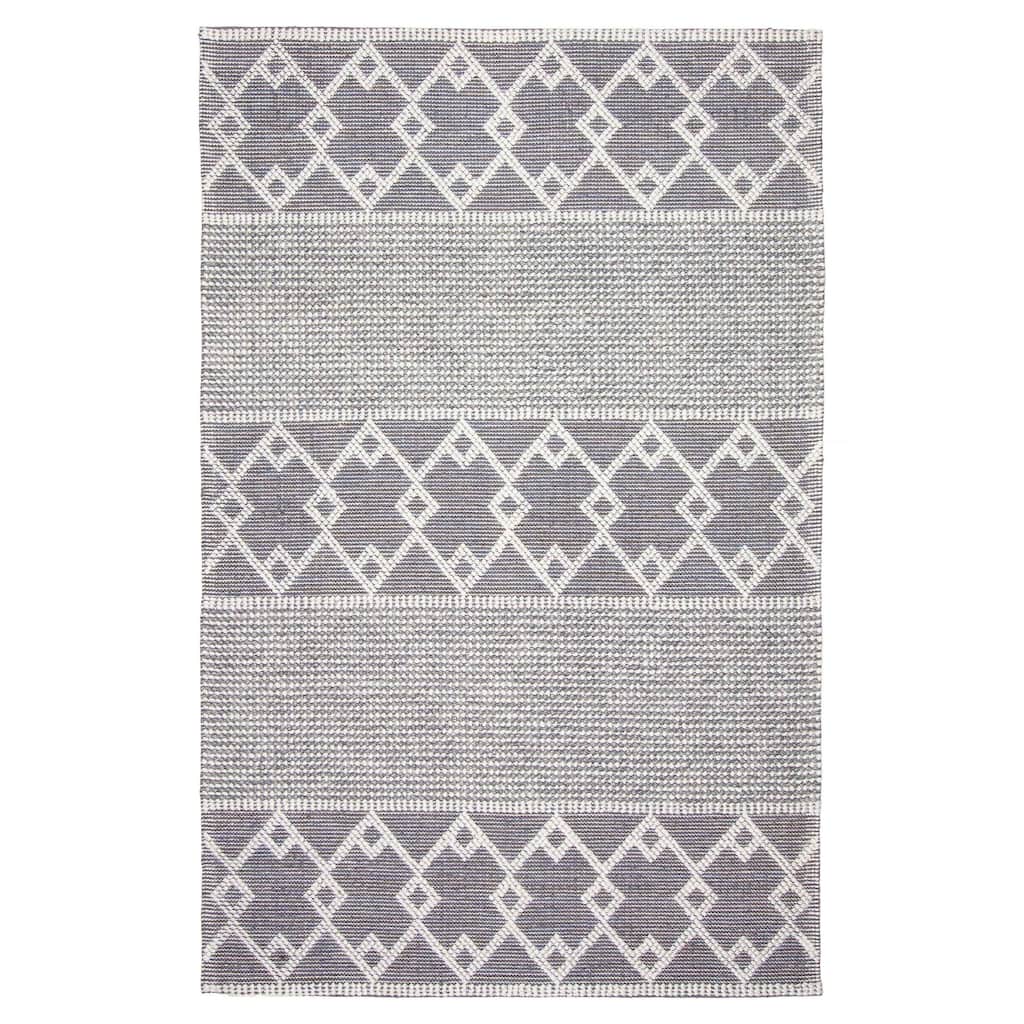 ECARPETGALLERY Braid weave Sienna Navy Wool Rug - 5'0 x 8'0
