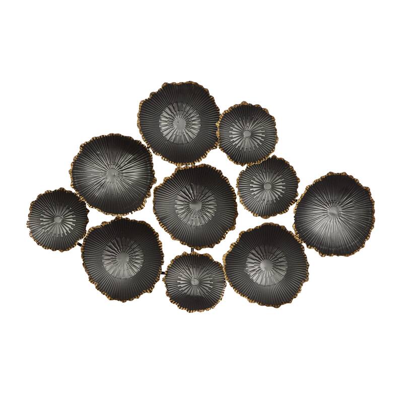 Metal Plate Home Wall Decor with Uneven Edges - Black - CosmoLiving by Cosmopolitan - Black