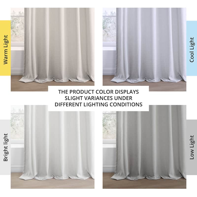 Exclusive Fabrics Basic Faux Linen Curtain Pair - 2 Panels - Light Filtering Window Curtains