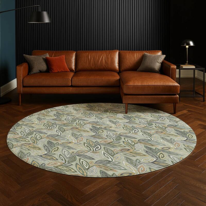 Machine Washable Indoor/ Outdoor Modern Rose Hill Chantille Rug