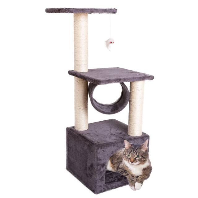 36" Solid Cute Sisal Rope Plush Cat Climb Tree Cat Tower