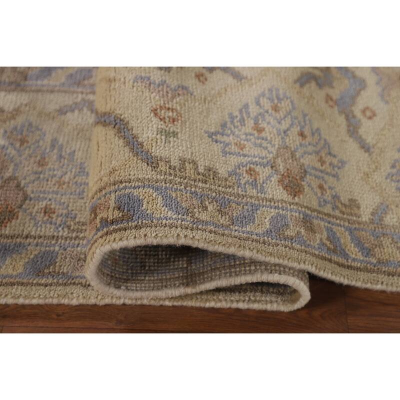 Beige Oushak Oriental Area Rug Handmade Wool Carpet - 7'11"x 9'0"