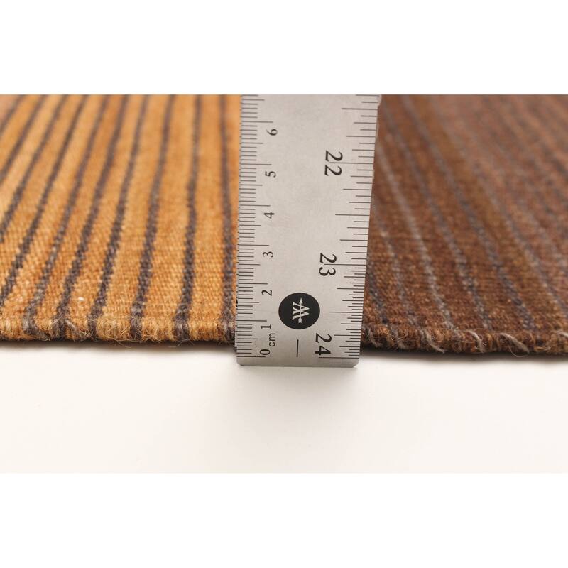 ECARPETGALLERY Flat-Weave Boho Brown Wool Kilim - 5'11 x 9'0