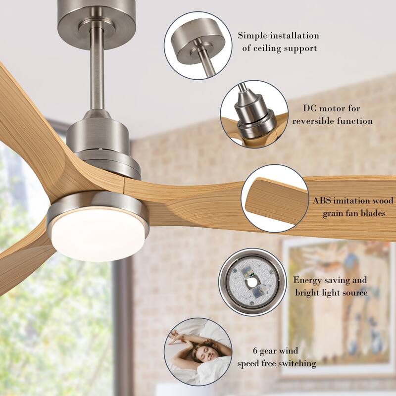52'' LED Four Seasons Ceiling Fan Lights and Remote Control