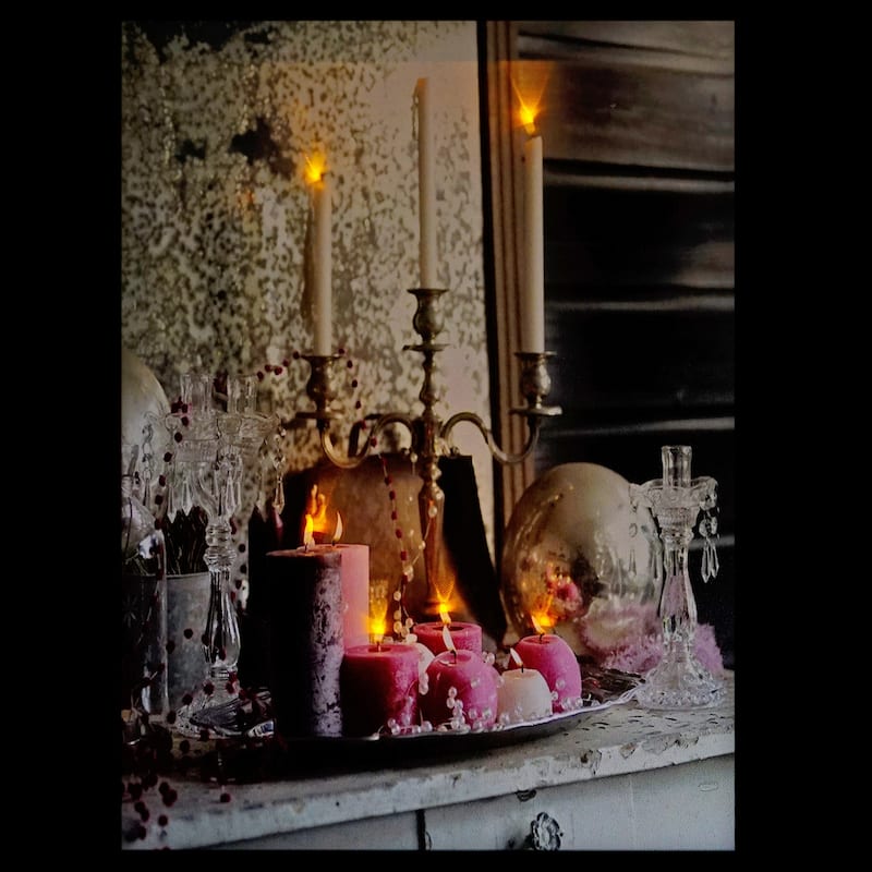 LED Regal Romance Candleabra Christmas Canvas Wall Art 15.75" x 12"