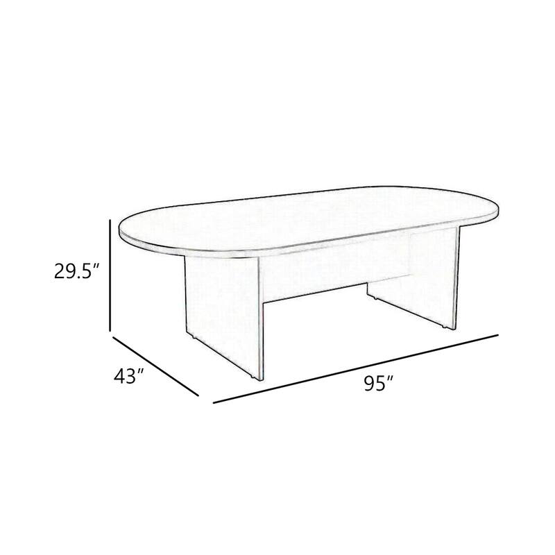 Mike 95 Inch Oval Conference Table with Panel Legs, Driftwood Gray