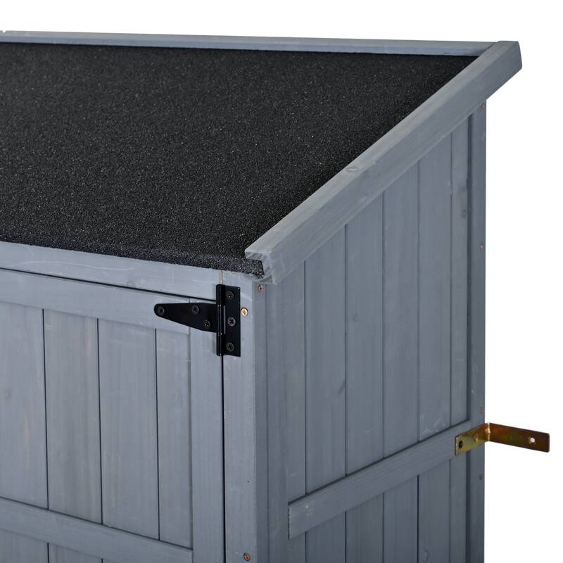 72" Large Patio Garden Shed with Waterproof Roof, Outdoor Storage Cabinet with Workstation & Hooks