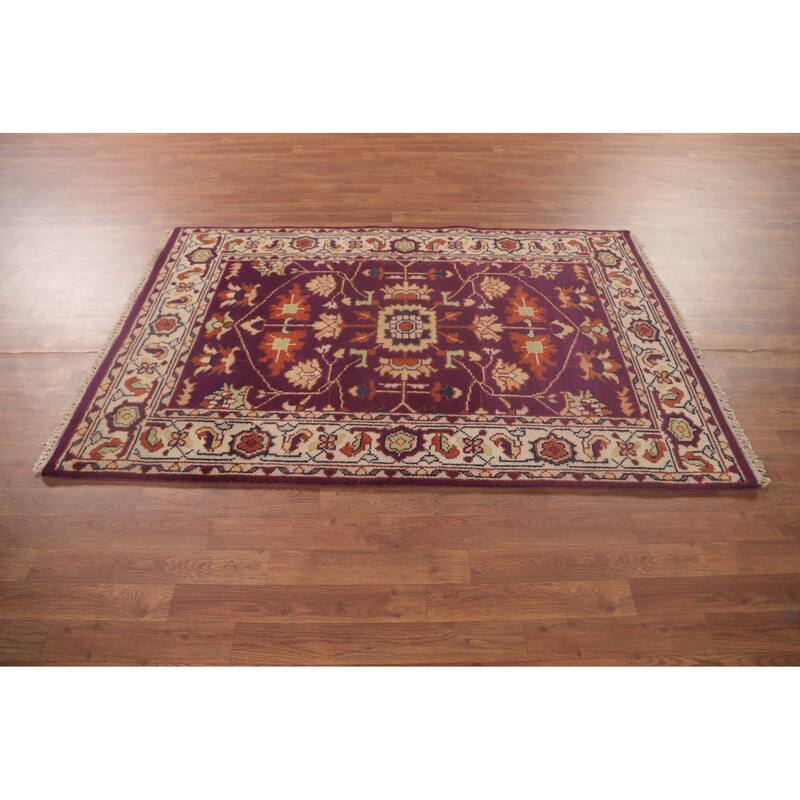 Oushak Oriental Foyer Rug Hand-Knotted Wool Carpet - 3'11" x 6'0"