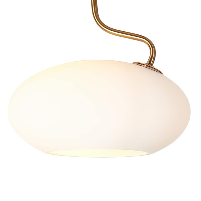 Modern 3-Light Cluster Chandelier Opal Glass Pendant Lights for Kitchen Island - Gold
