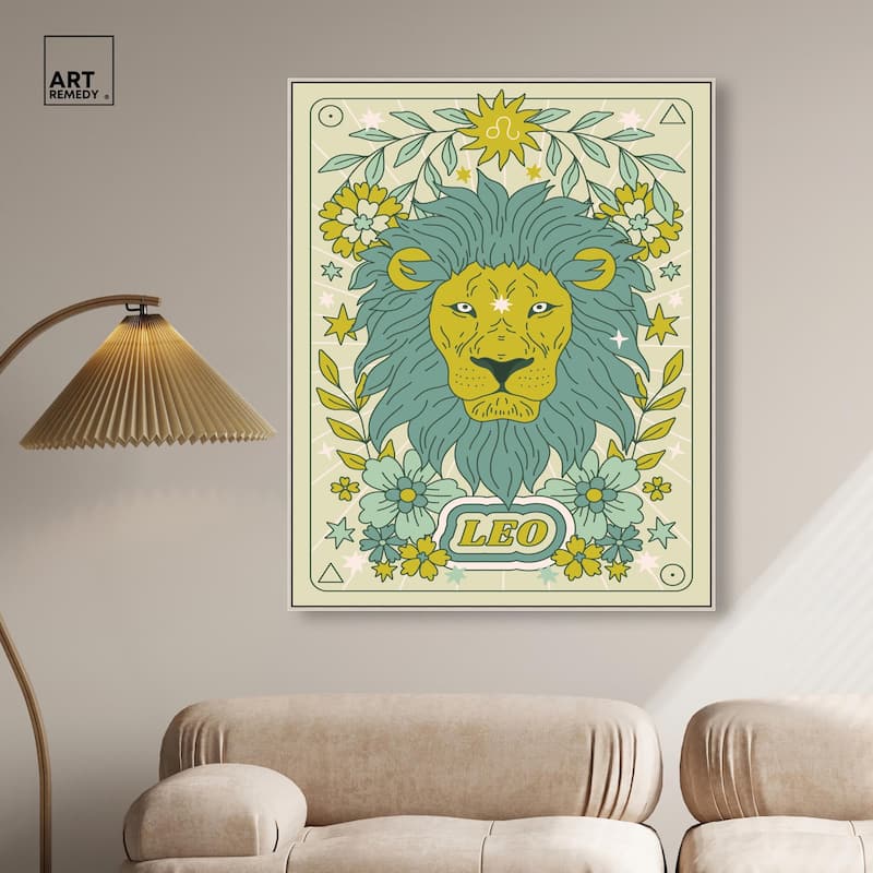 Leo Stars Card Canvas by Art Remedy