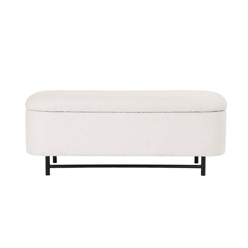 HomePop Ellipse Modern Storage Bench with Metal Legs
