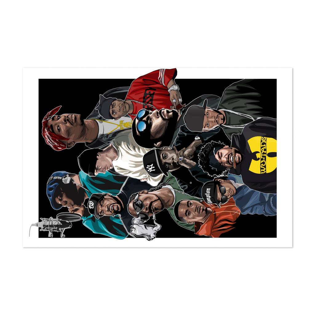 50 Cent Cartoon Comics Eazy-e Eminem Unframed Wall Art Print/Poster