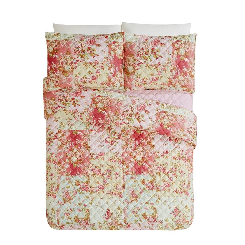 Modern Heirloom Meline Floral 3-Piece Microfiber Quilt Set