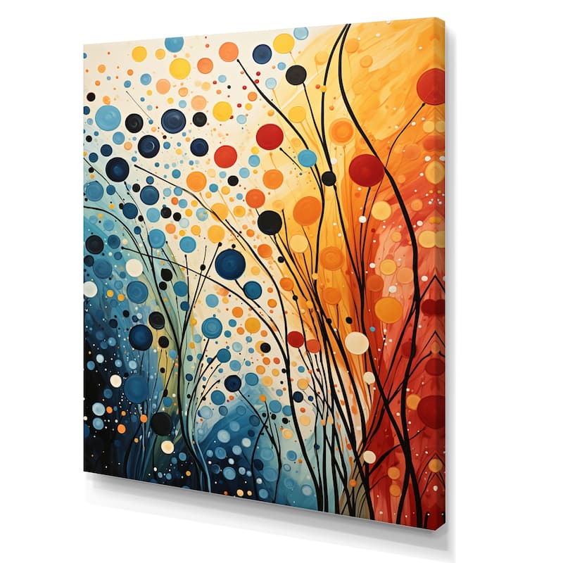 Designart "Colorful Mid Century Dynamic Duality III" Mid-century Wall Art Living Room