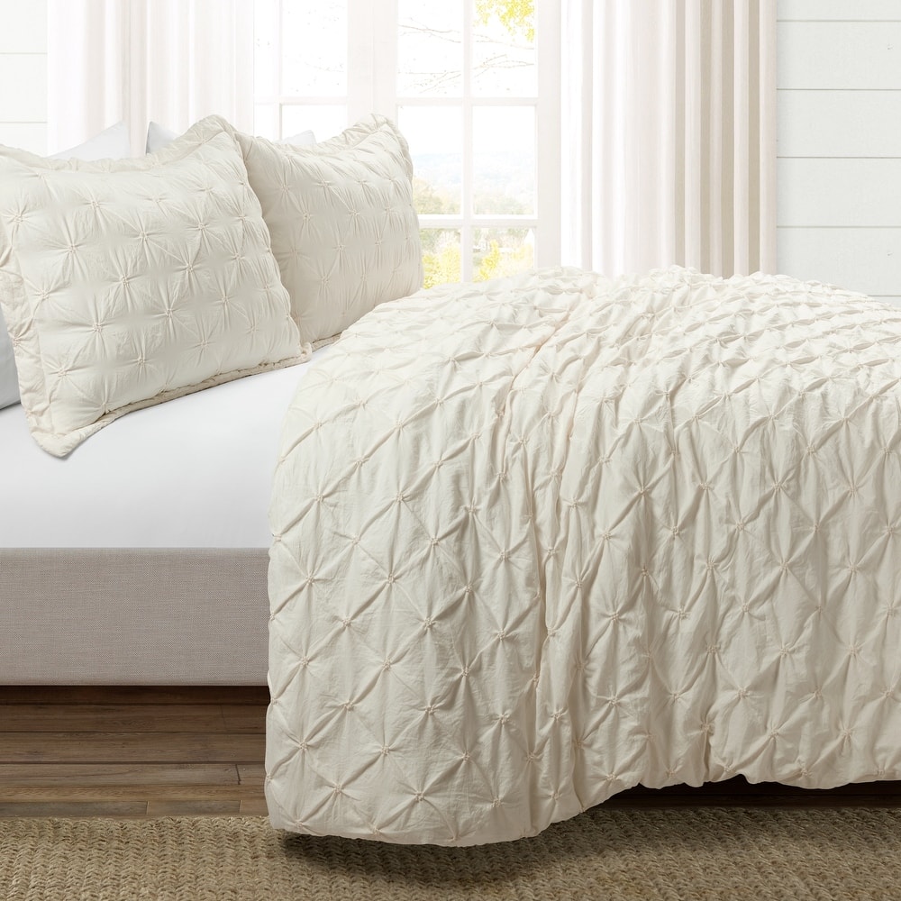 Lush Decor Ravello Pintuck Soft Oversized Duvet Cover 3 Piece Set