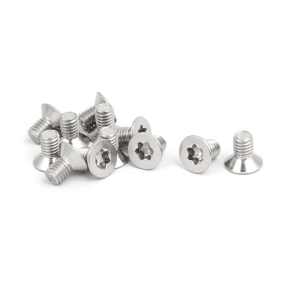 Screw Empty M6x10mm 316 Stainless Steel Fully Thread Flat Head Torx Screws ...