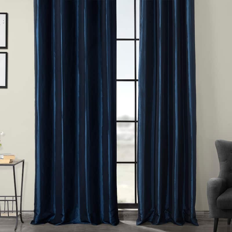 Exclusive Fabrics Blackout Faux Silk Taffeta 120-inch Curtain (1 Panel)