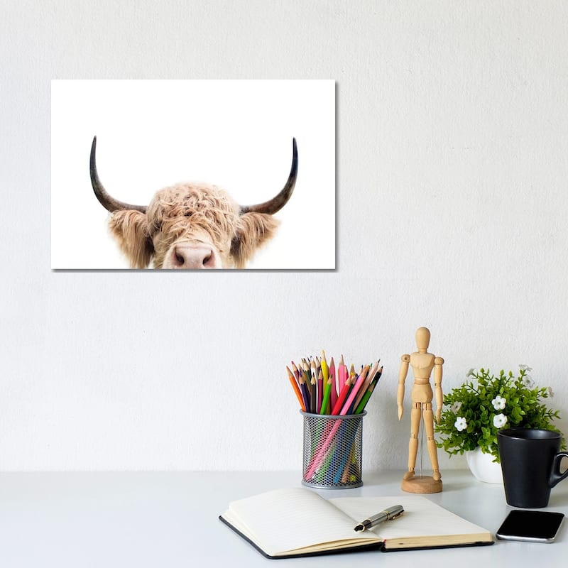iCanvas "Peeking Cow" by Sisi & Seb Canvas Print - 8x12x0.75