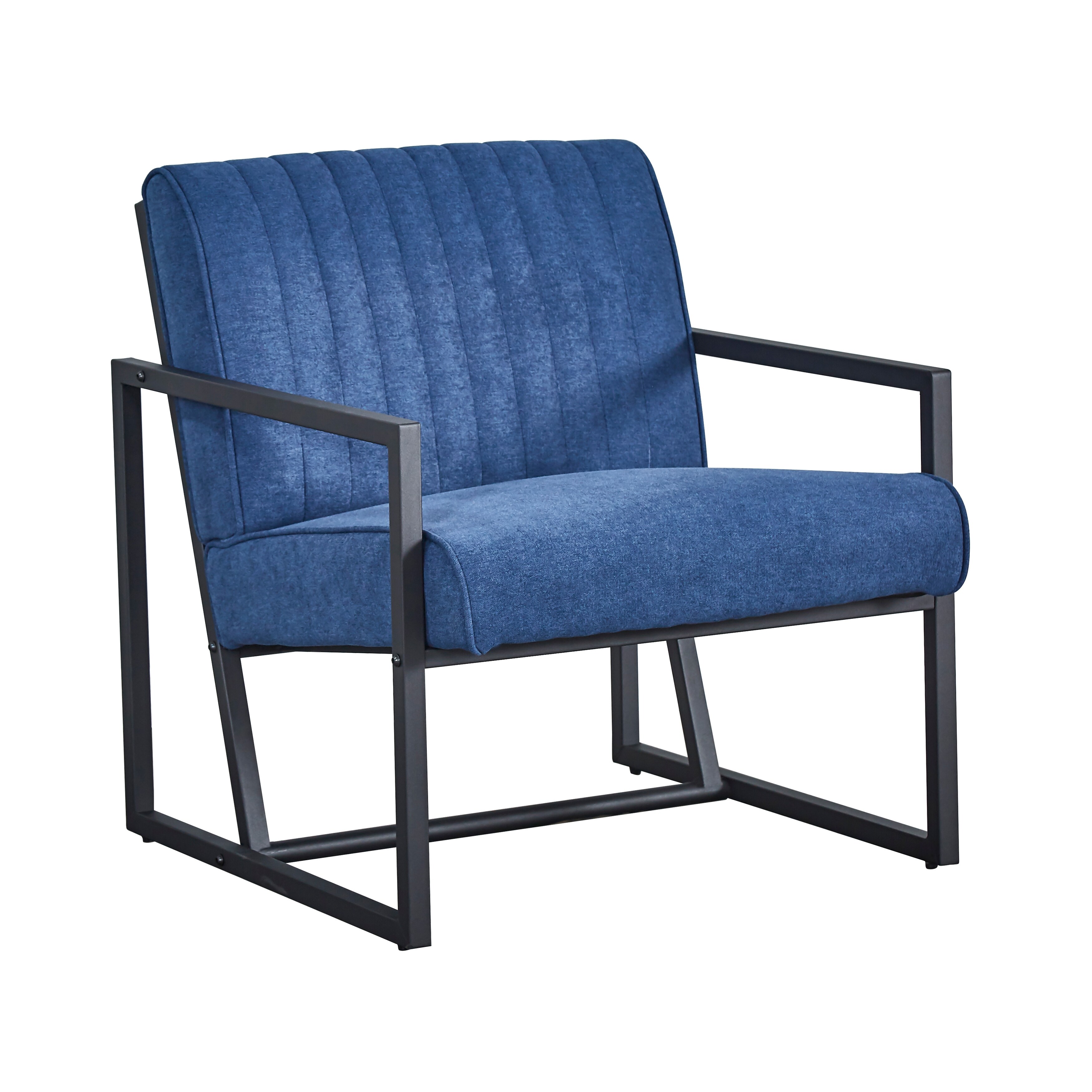 Traditional Steel Frame Armchair Fabric Upholstery Wide Accent Chairs for Kitchen Dining Bedroom Living Room
