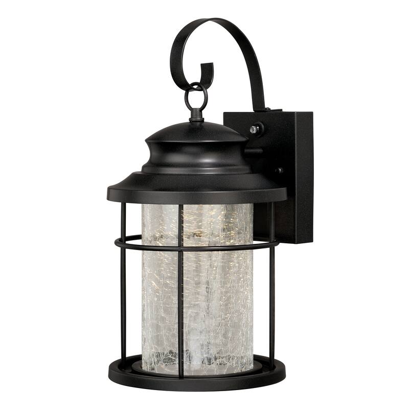 Melbourne 1 Light LED Dusk to Dawn Bronze Coastal Outdoor Wall Lantern Clear Glass - 8-in W x 15.75-in H x 9.25-in D