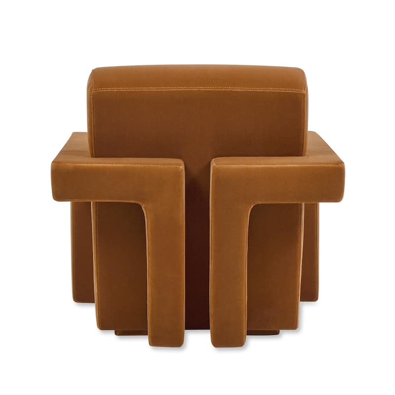 Ethan 28.5" Velvet Fully Upholstered Squared Arm Accent Chair