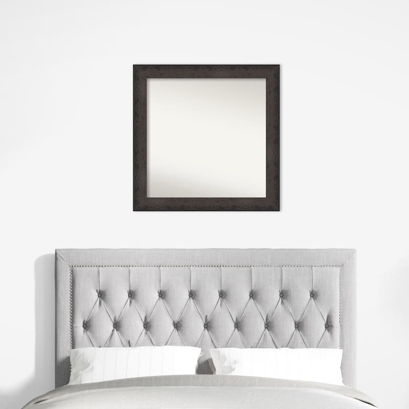 Dappled Non-Beveled Wood Framed Wall Mirror