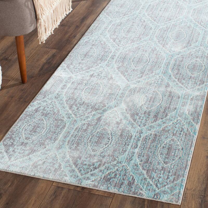 SAFAVIEH Valencia Frasina Distressed Boho Area Rug - 2'3" x 8' Runner - Mauve/Alpine